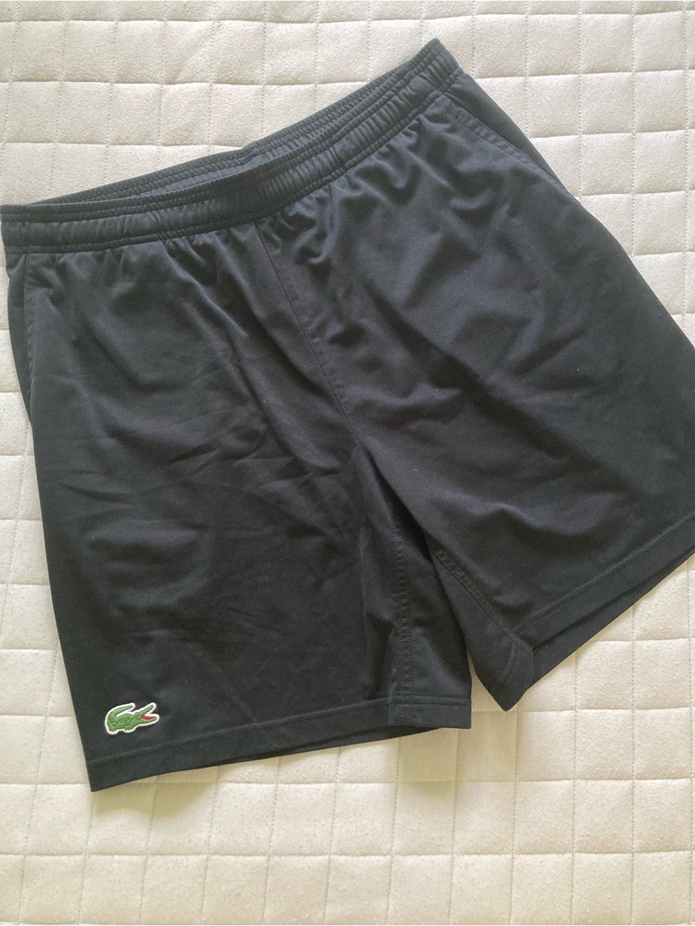 Lacoste Black Men's Athletic Shorts with Green Logo